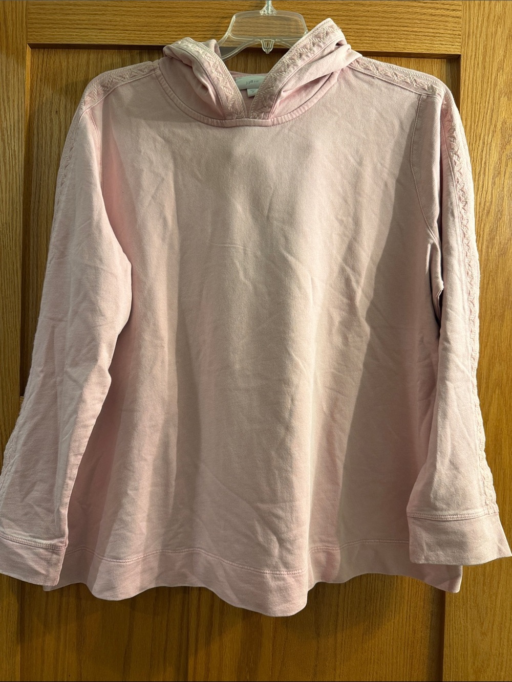 J. Jill Pink Embroidered Hooded Pullover